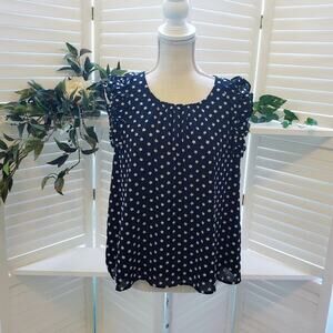 DEBY DEBO WALTERIA BLACK/WHITE RUFFLE BLOUSE SMALL